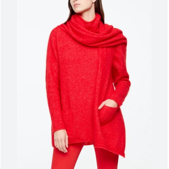 Sarah Pacini Red Mohair Merino Scarf - Made in Italy - Picture 2 of 9